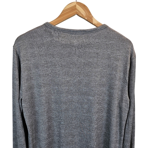 Men's Theory Gray Snap Henley Shirt In Modal Jersey Size Large Comfort Casual - Picture 8 of 12